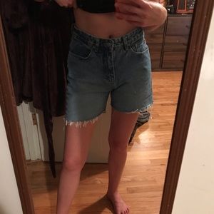 High waisted jean shorts